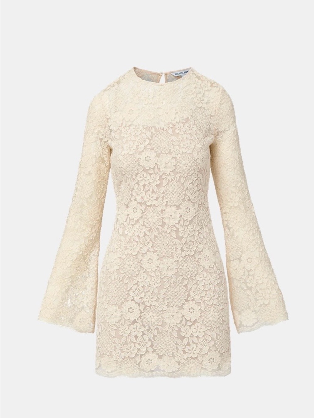 Veronica Beard Cream Floral Lace Mini Dress